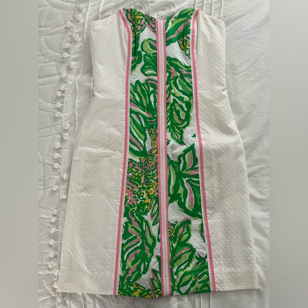 NWT Lilly Pulitzer Angela Dress | Resort White | Seeing Pink Elephants 🐘💕 - Picture 2 of 9